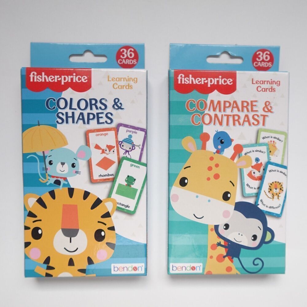 Fisher Price Learning Cards Colors & Shapes and Compare & Contrast Flash Cards